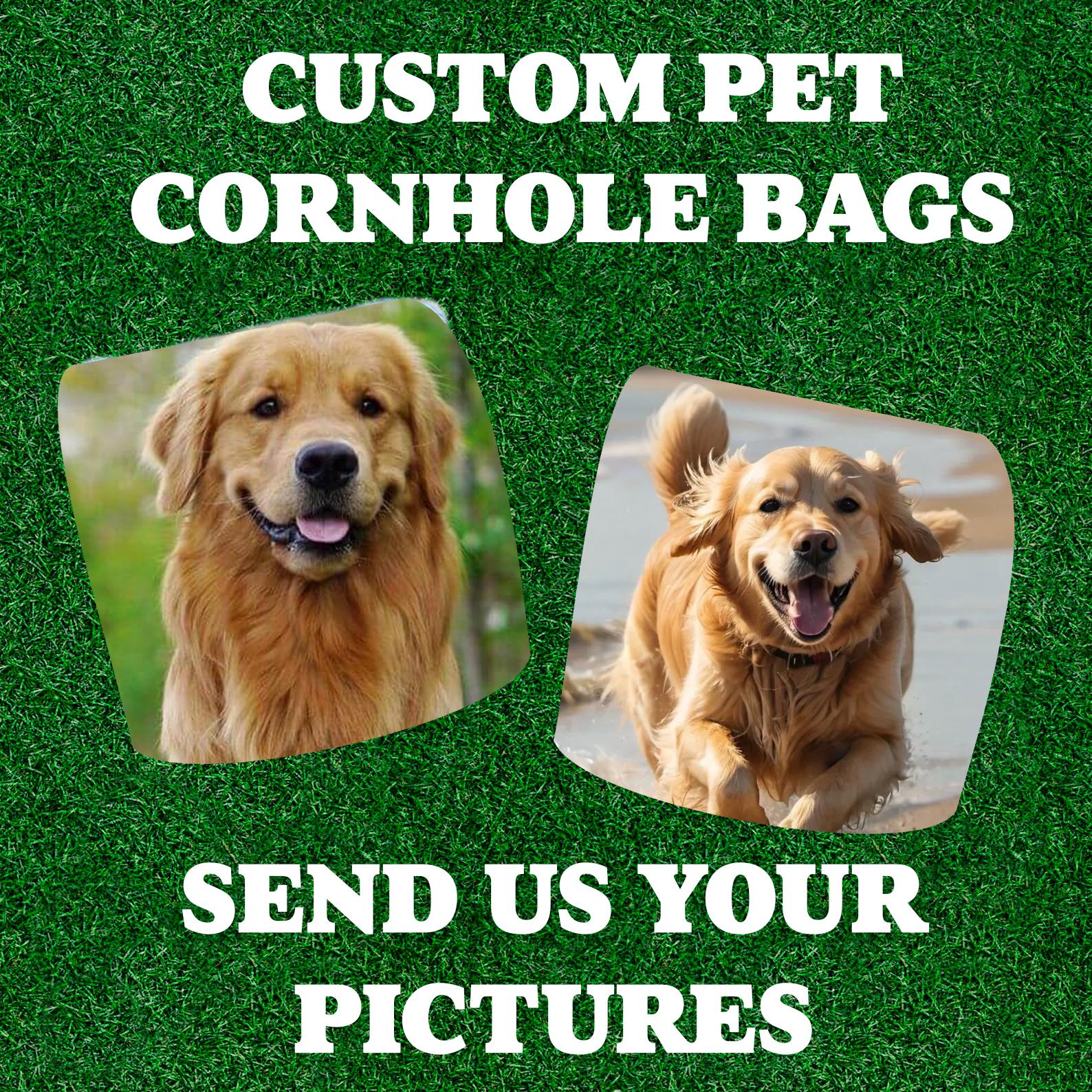 Custom Pet Cornhole Bags set of 8, Dog Portrait Lawn Games, Personalized Bagtoss, Couples, Pro Style Resin fill, Cat Cornhole, Personalization gifts