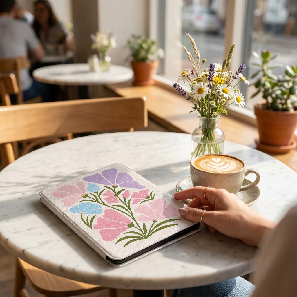 Vintage Pastel Floral Kindle Paperwhite Case | Soft Bouquet E-Reader Cover