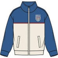 Miles The Label - Long Sleeve Full Zip Mock Neck Sweatshirt, Royal Blue