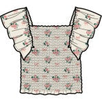 Miles The Label - Woven Short Sleeve Top, Off White