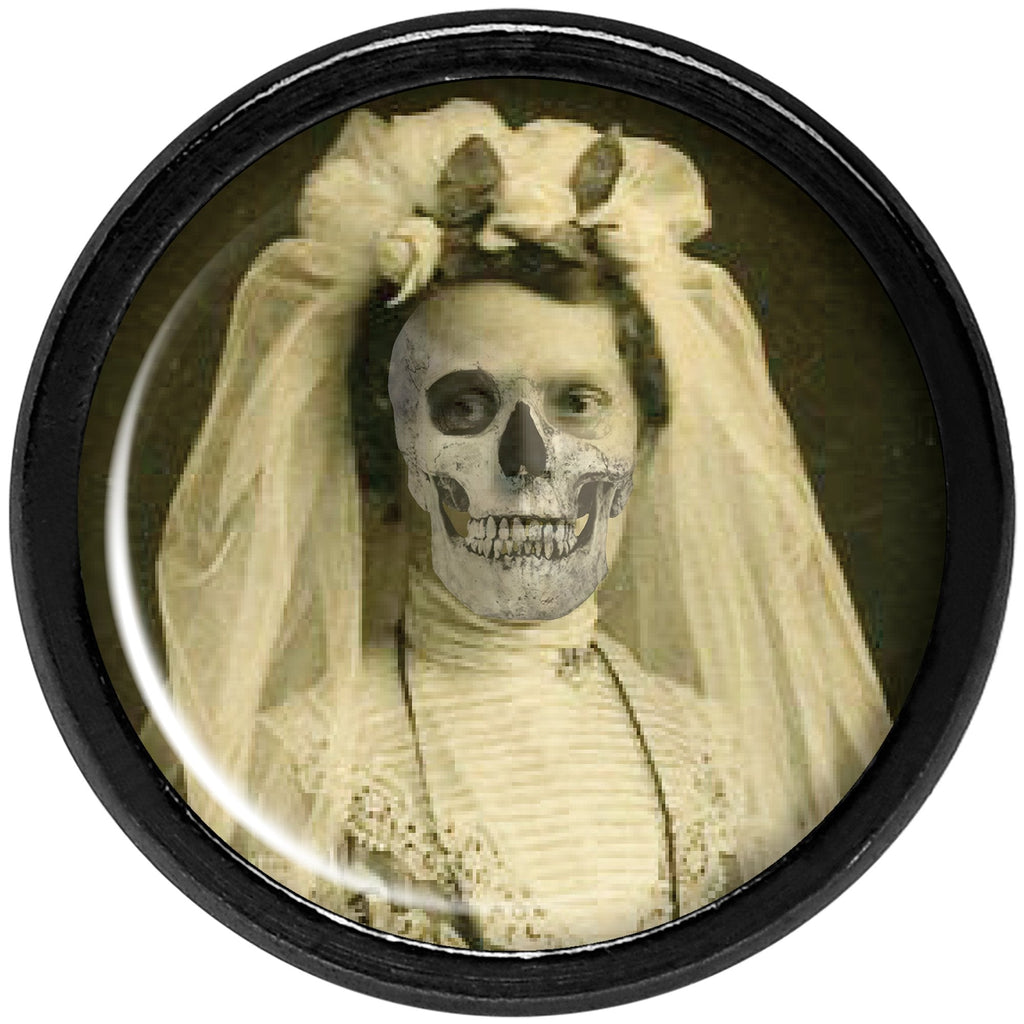 Undead Bride and Groom Halloween Black Anodized Plug Set 0G