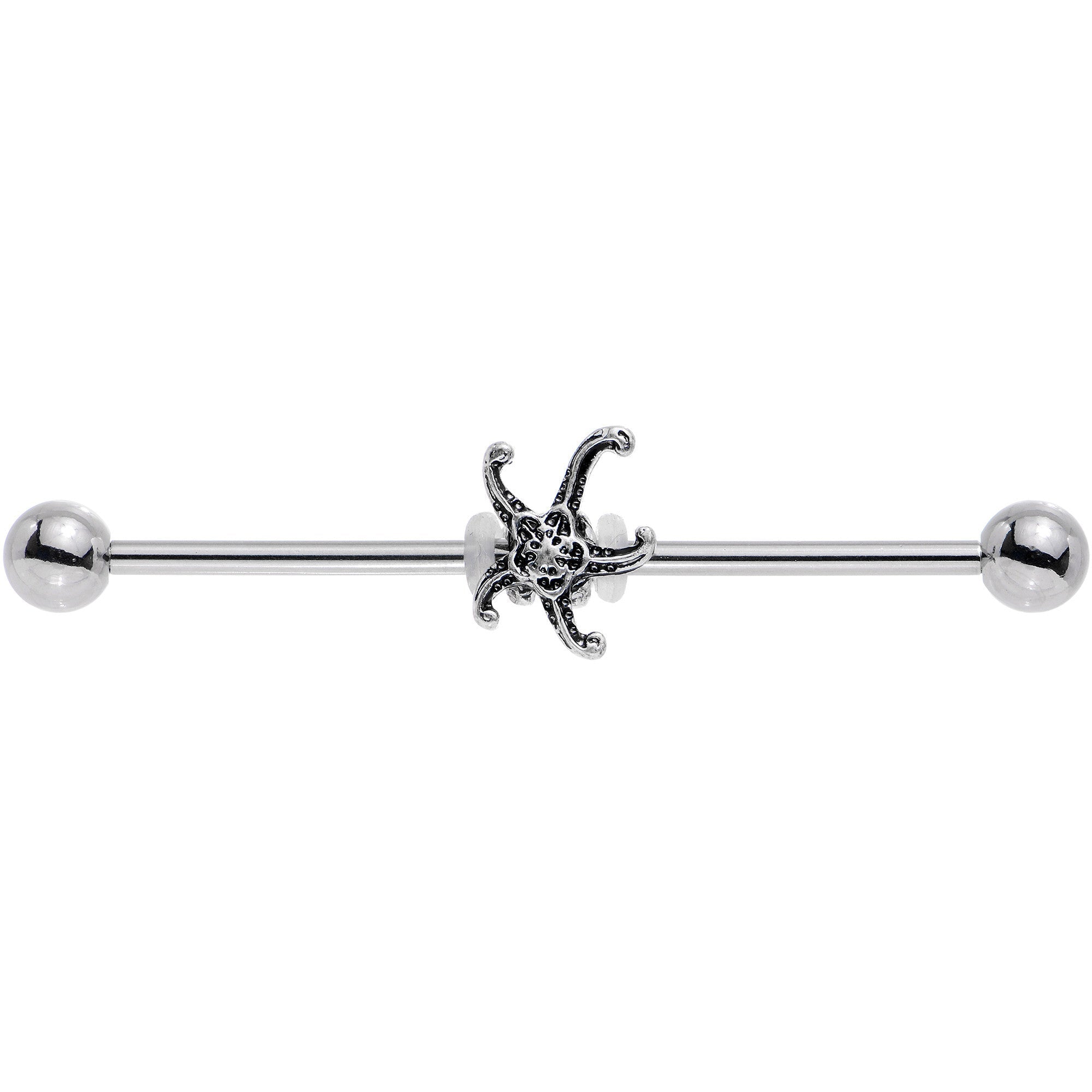 14G Steel Seeing Starfish Industrial Barbell 38mm