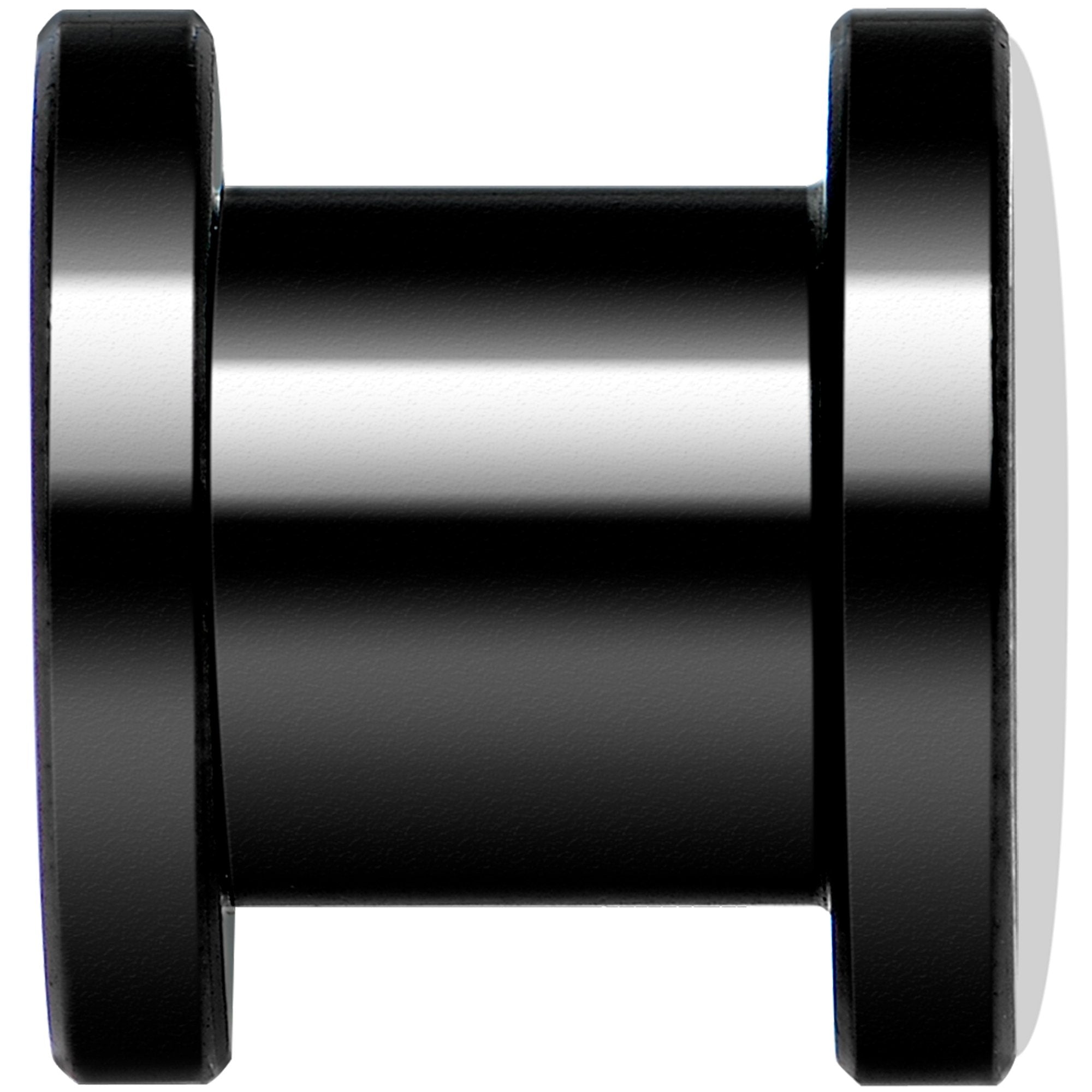 Black White Owl Black Anodized Screw Fit Plug Set 0G