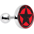 16G 1/4 Black Red Distressed Star Tragus Cartilage Earring