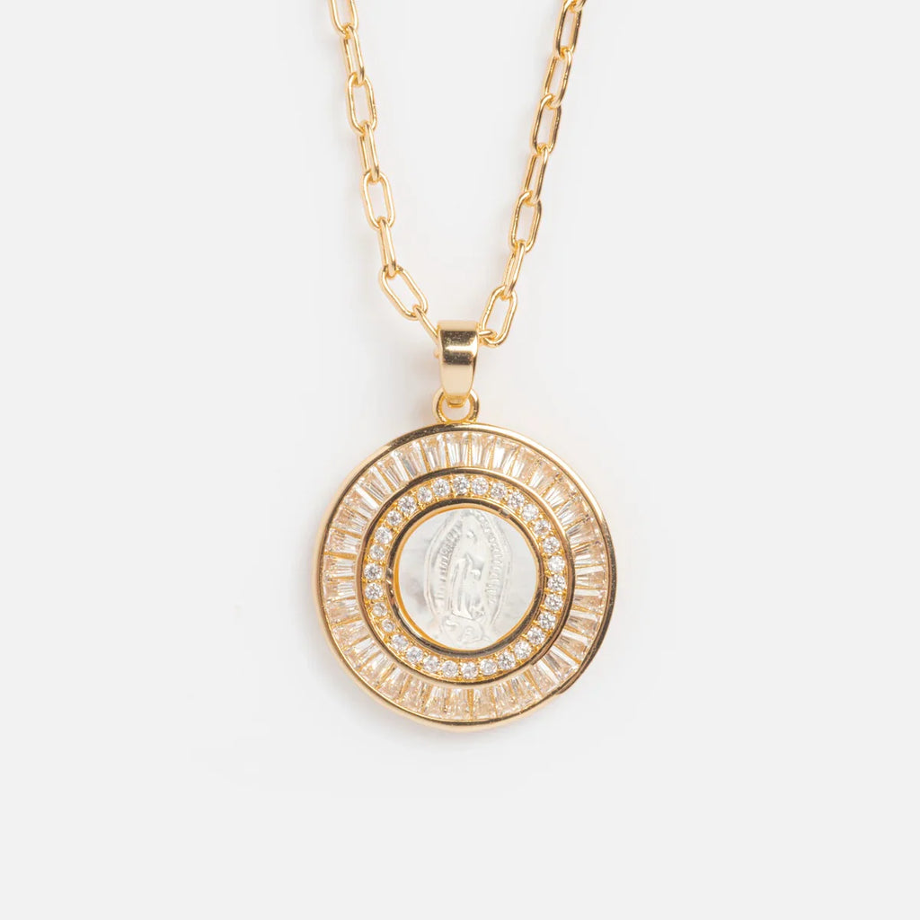 Mother Mary Necklace - Pearl