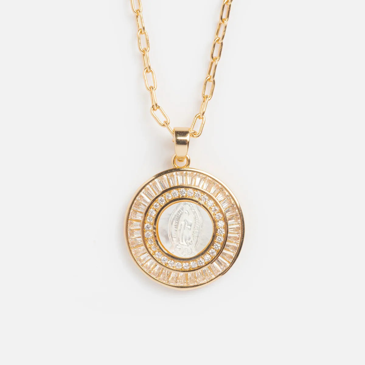 Mother Mary Necklace - Pearl