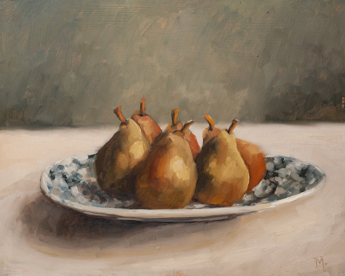 Mini Pears on a Plate Print
