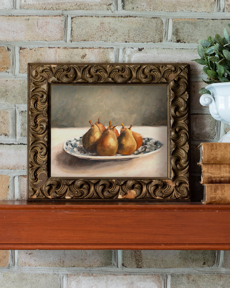 Mini Pears on a Plate Print