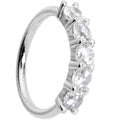 18G 1/4 Clear CZ Gem 14k White Gold Seamless Circular Ring