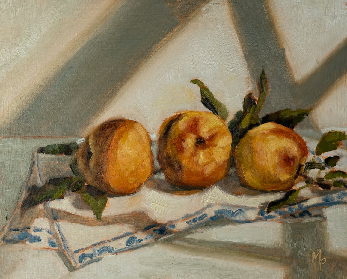 Peaches In Window Light Print