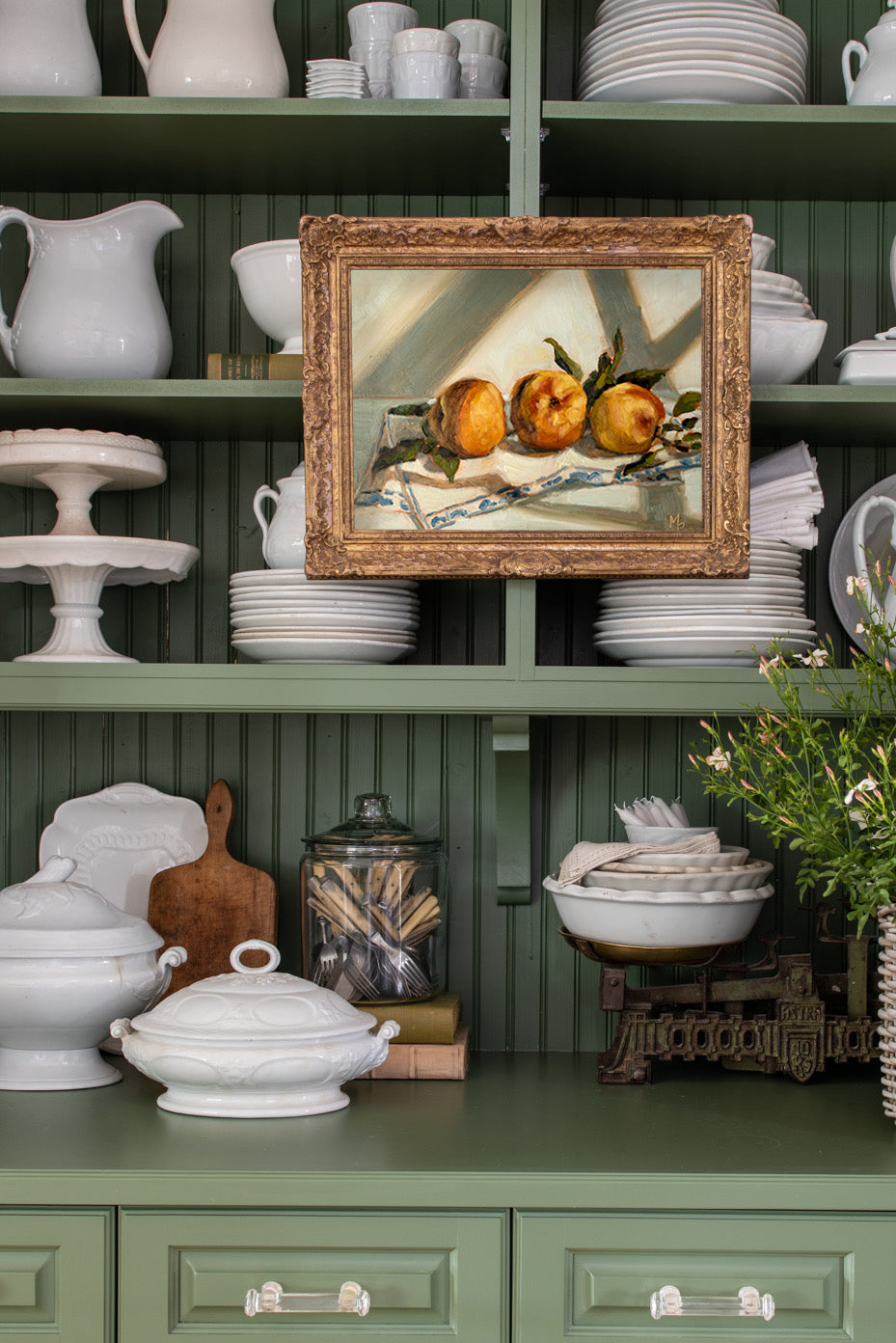 Peaches In Window Light Print
