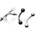 16G 5/16 Curved Barbell Eyebrow Ring Set of 5