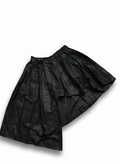 Wax Denim Asymmetrical Pleated Midi