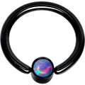 16G 5/16 Purple Faux Opal 3mm Disc Black BCR Captive Ring
