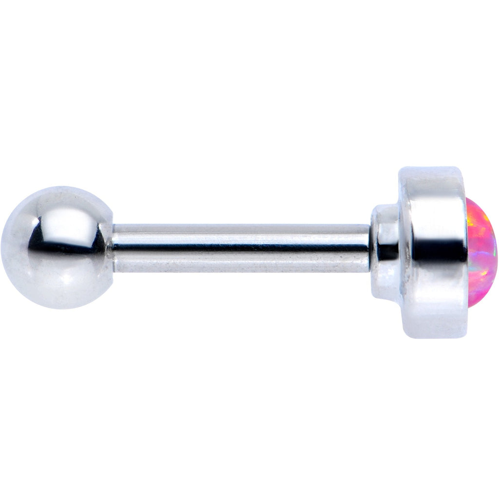 16G 1/4 Pink Faux Opal Tragus Cartilage Earring 3 Pack Set