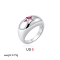 18K Gold Star Ring - Pink Zircon Glam