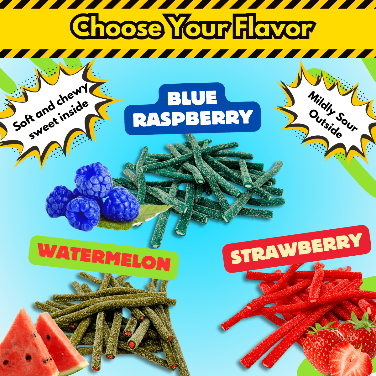 Center Filled Sour Licorice Tubes