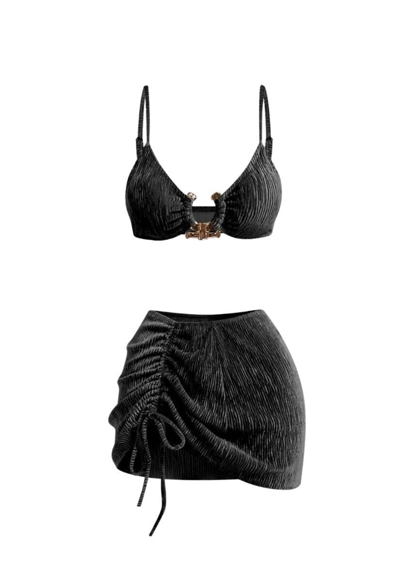 Summer Swimwear Three-Piece Set