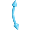 16G 3/8 Sky Blue Glow In The Dark Effect Cone Curved Eyebrow Ring