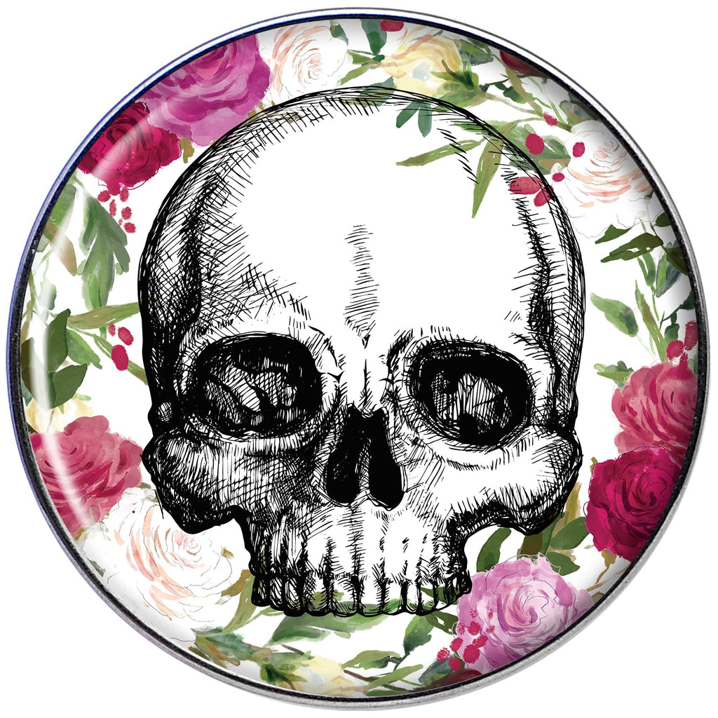 Floral Border Skull Tragus Cartilage Earring