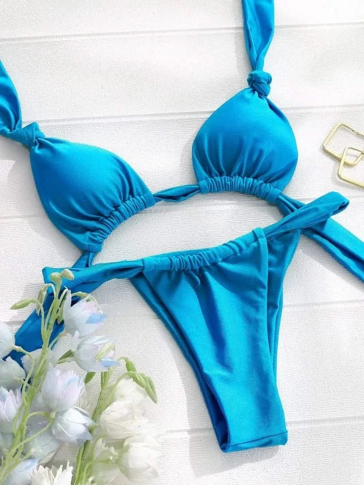 Tiedown Two-Piece Bikini Swimsuit