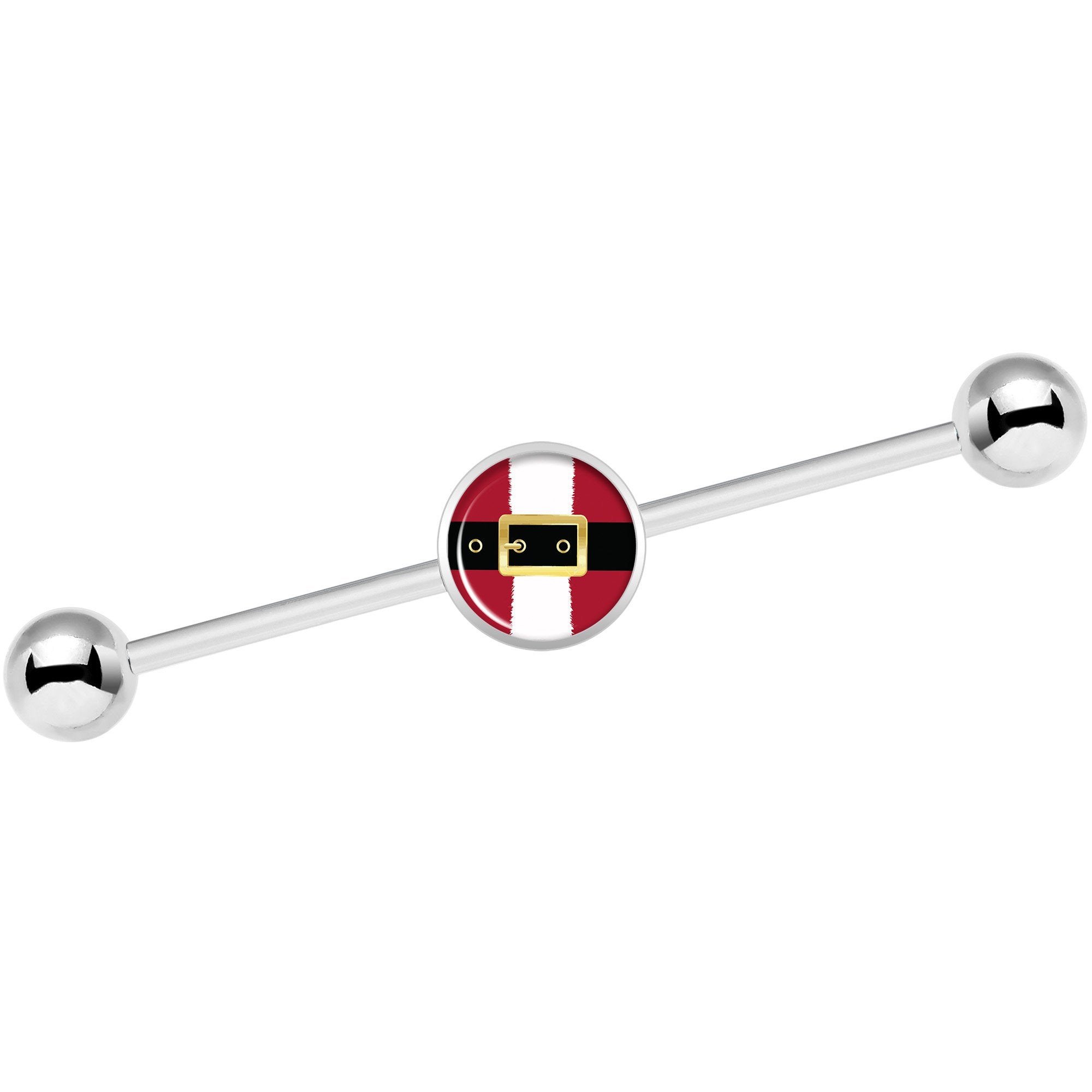 14G Christmas Santa Suit Industrial Barbell 37mm