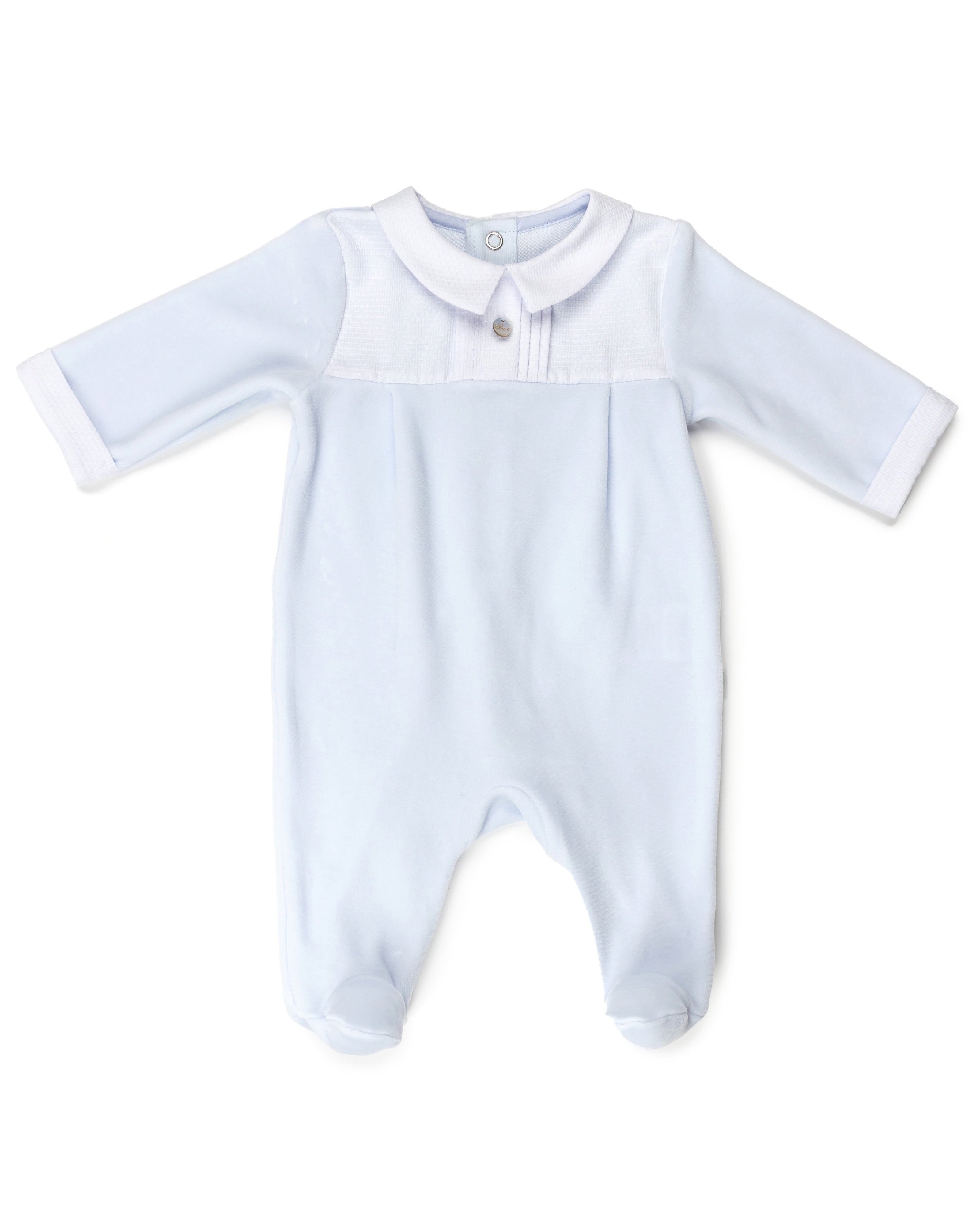 PURETE - Blue Interlock Footie for Babies