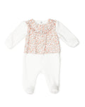 PURETE - Ivory Floral Velour Footie