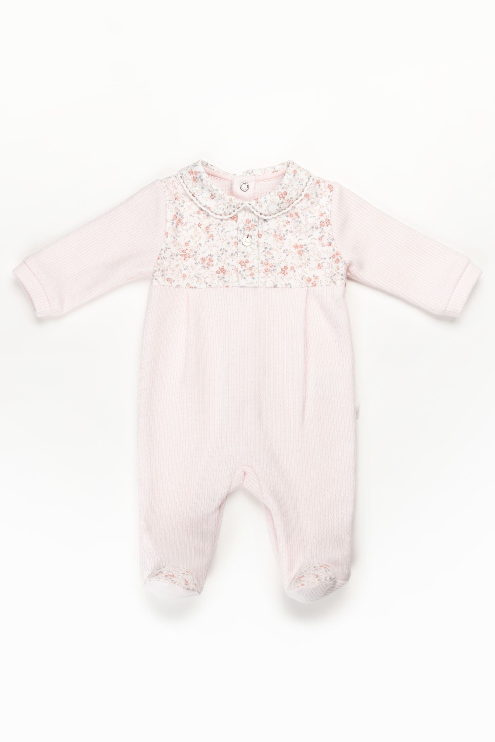 PURETE - Floral Pink Velour Footie