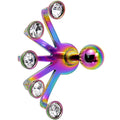 16G 1/4 Clear Rainbow Anodized Glam Fan Cuff Cartilage Earring