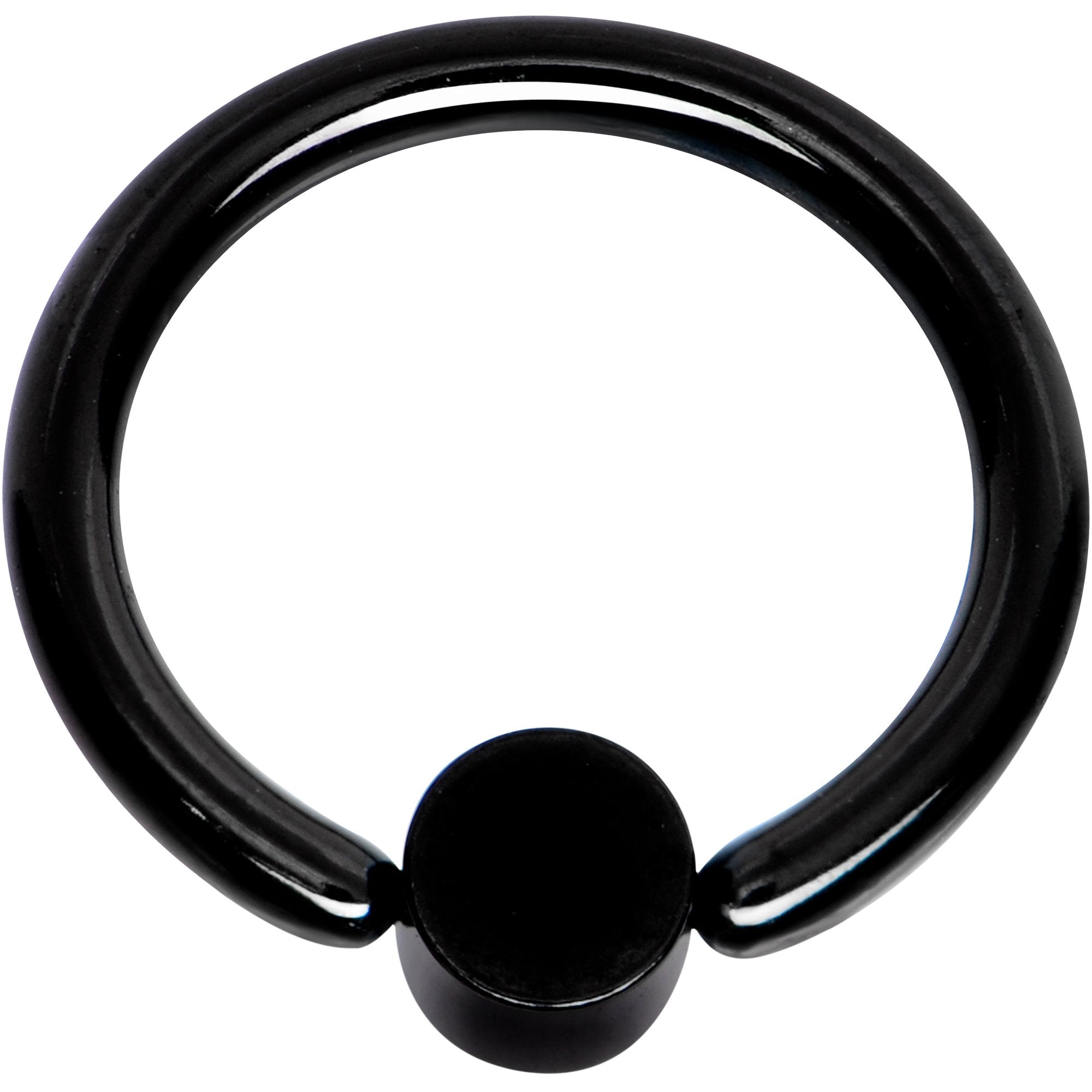 16G 5/16 Aqua Faux Opal 3mm Disc Black BCR Captive Ring