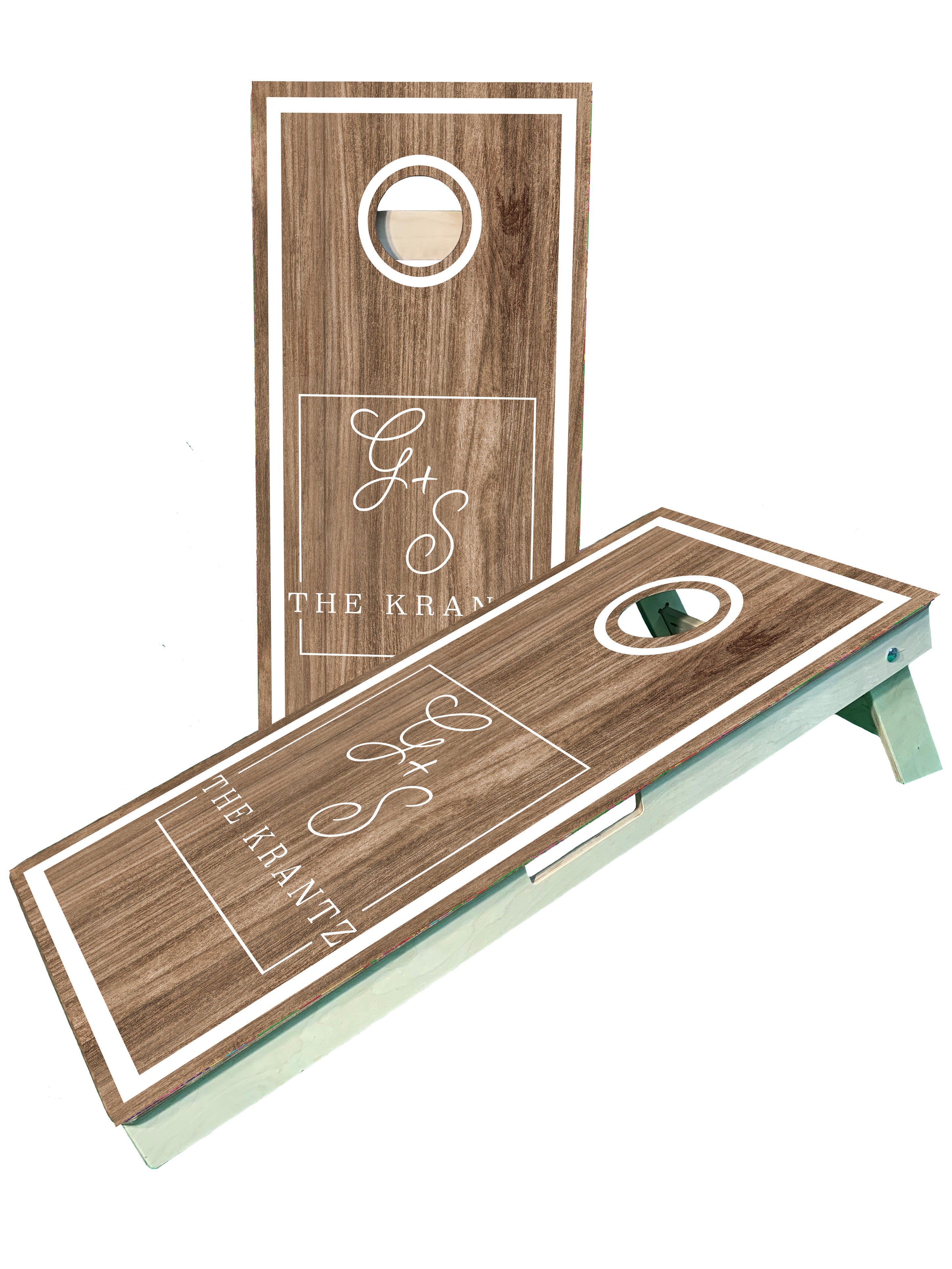 Personalized Wedding Cornhole Boards with Last Name Initials