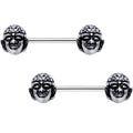 Expanding Buddha Brain Barbell Nipple Ring Set