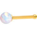 White 2.5mm Synthetic Opal Ball Gold Tone Nose Bone