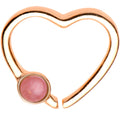 Rose Gold Tone 925 Silver Quartz Heart Right Daith Cartilage Tragus