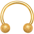 18G 5/16 Gold Color PVD Textured Horseshoe Circular Barbell