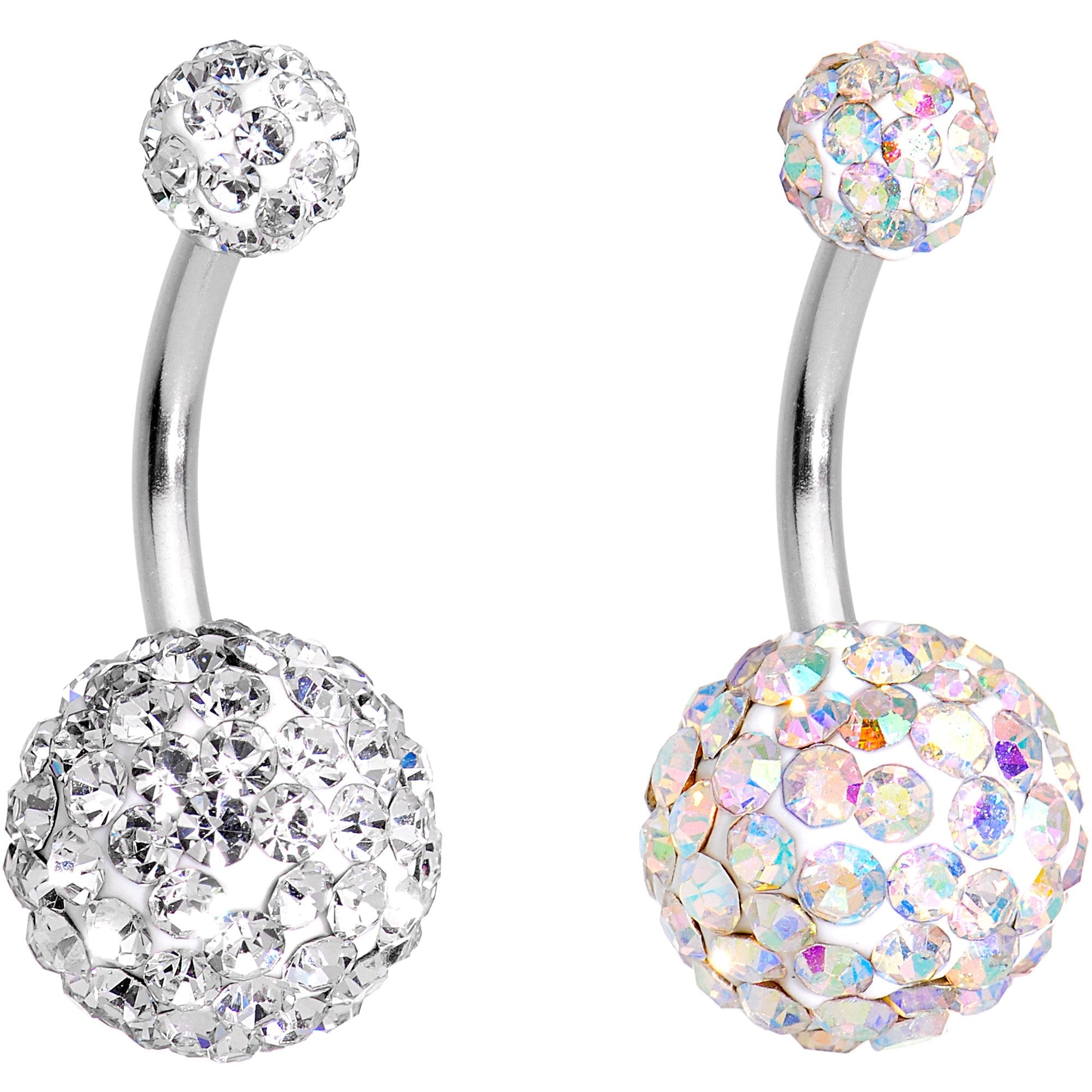 Multi Color Gem Candy Cluster Belly Ring Set of 5