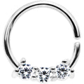 18G 5/16 Clear Cubic Zirconia Stainless Steel Circular Ring