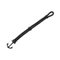 Mens Stainless Steel Double Black Braided Leather with Black Anchor Clasp Bracelet
